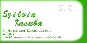 szilvia kasuba business card